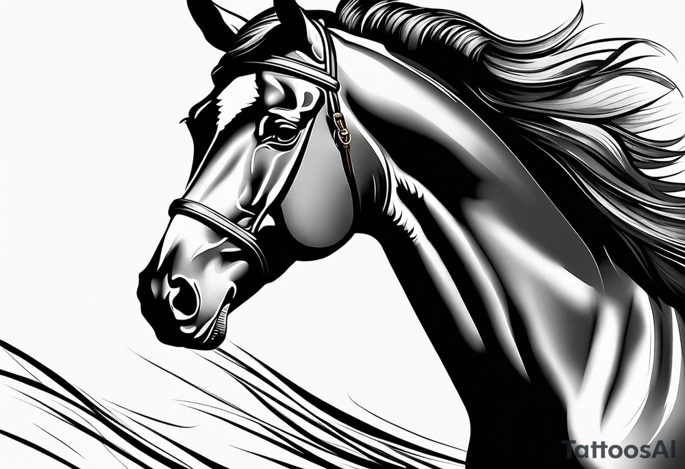 Horse portrait no shading tattoo idea