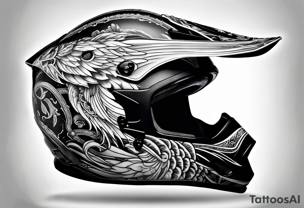 Race helmet with #2 and fishing tattoo idea