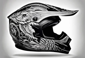 Race helmet with #2 and fishing tattoo idea