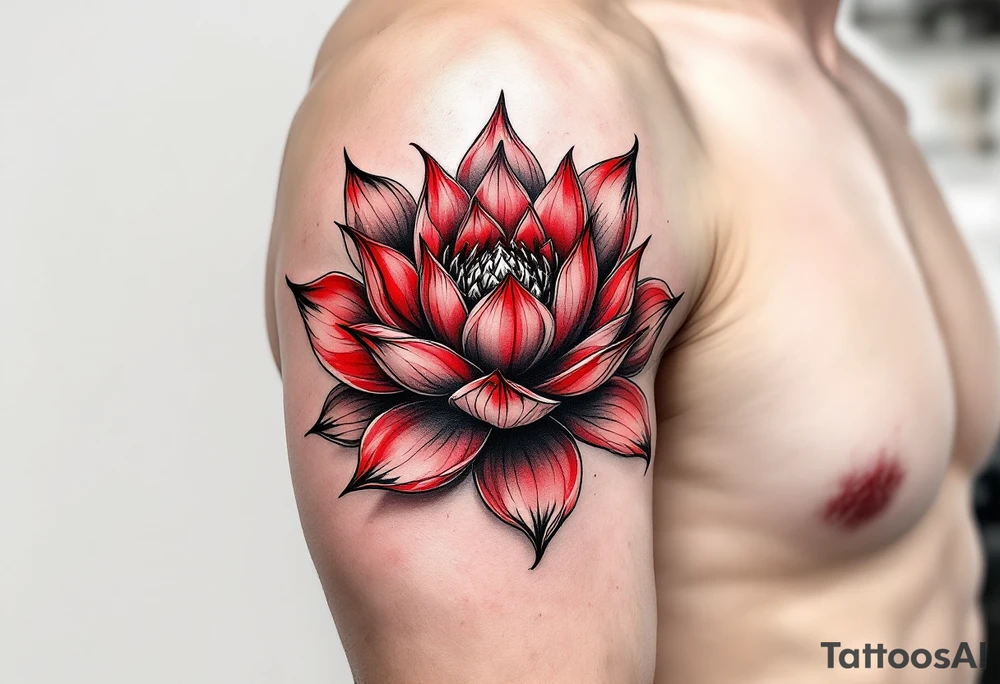 ideas with lotus (make red and black) tattoo idea