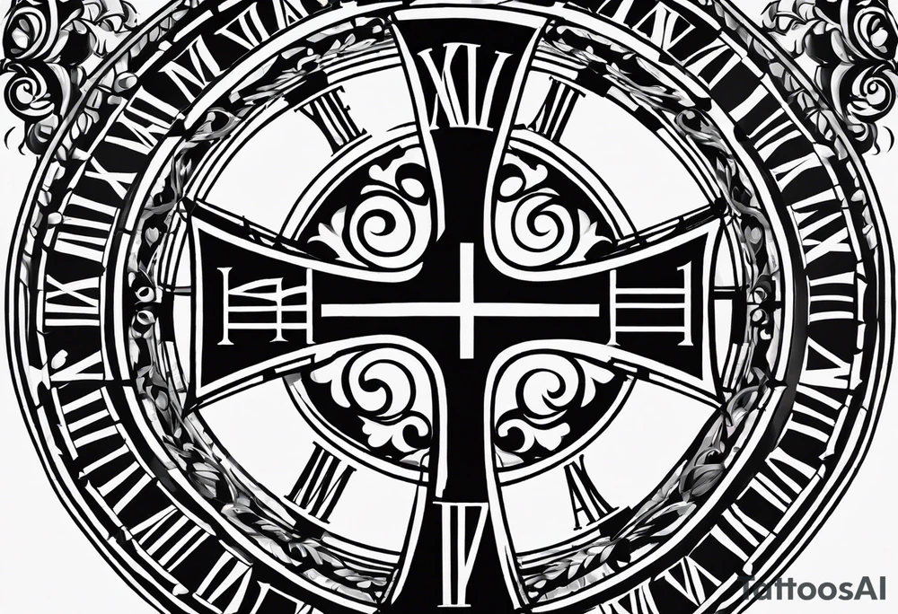 The Roman numerals 1971,1972,2002 with a cross tattoo idea