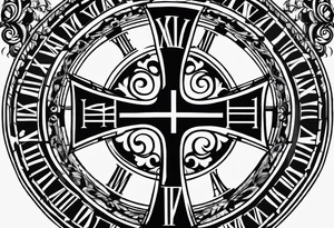 The Roman numerals 1971,1972,2002 with a cross tattoo idea