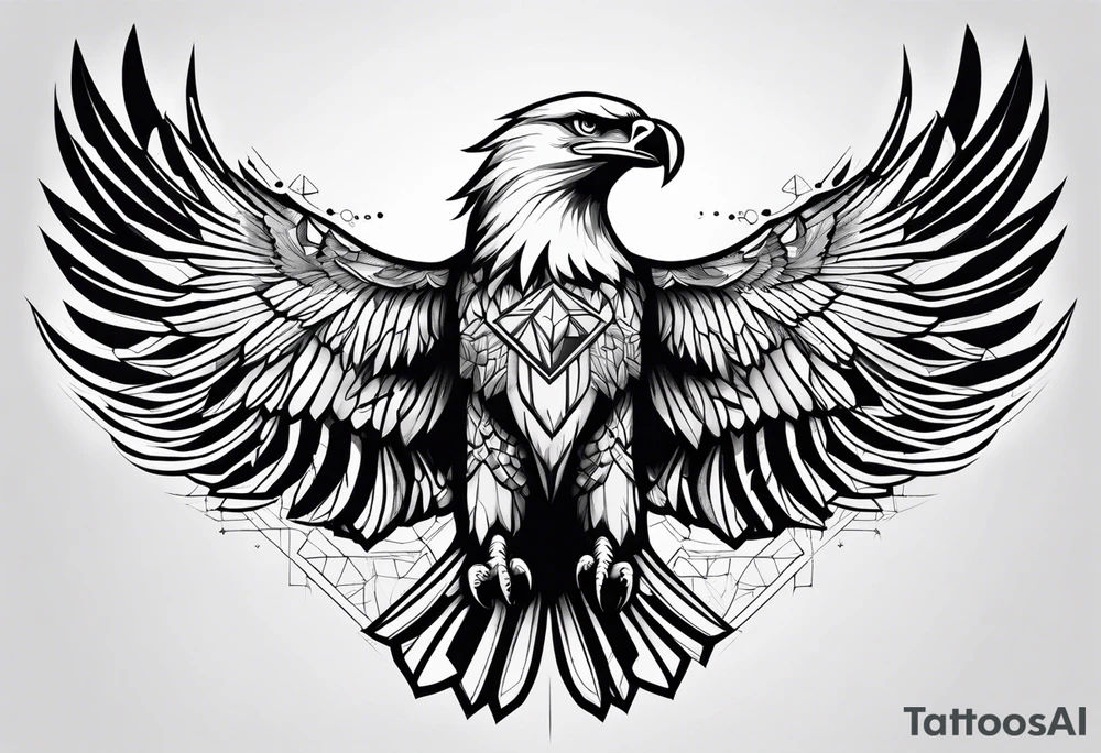 Majestic flying eagle tattoo idea