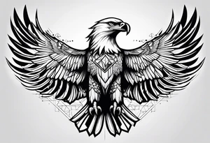 Majestic flying eagle tattoo idea