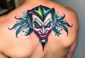 graphic 3d joker design tattoo idea