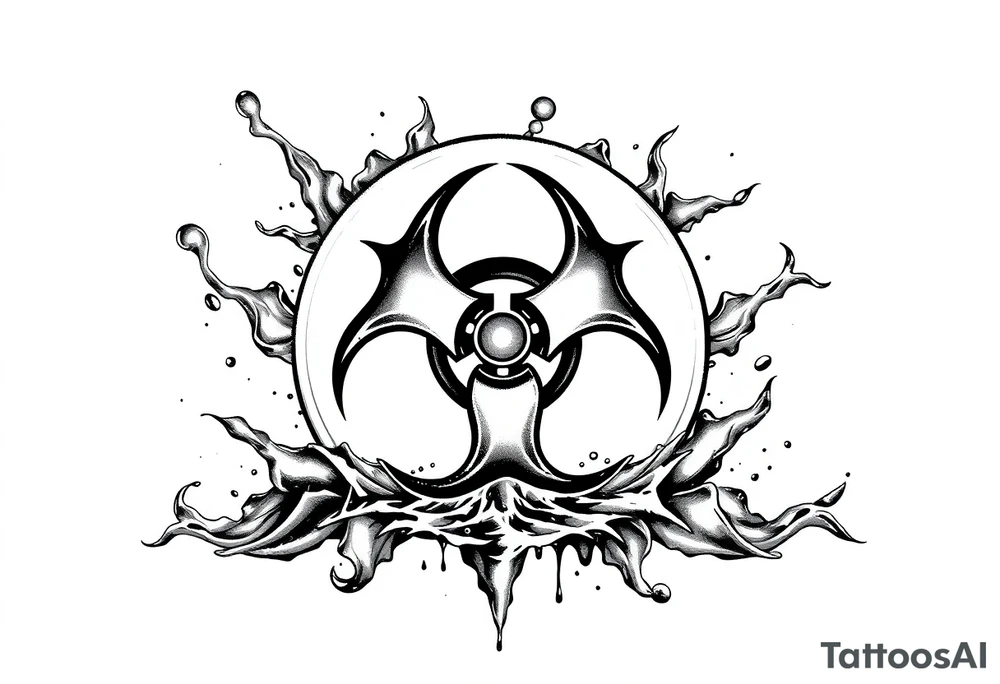 Contagion sign imwith toxic spill behind tattoo idea