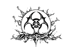 Contagion sign imwith toxic spill behind tattoo idea