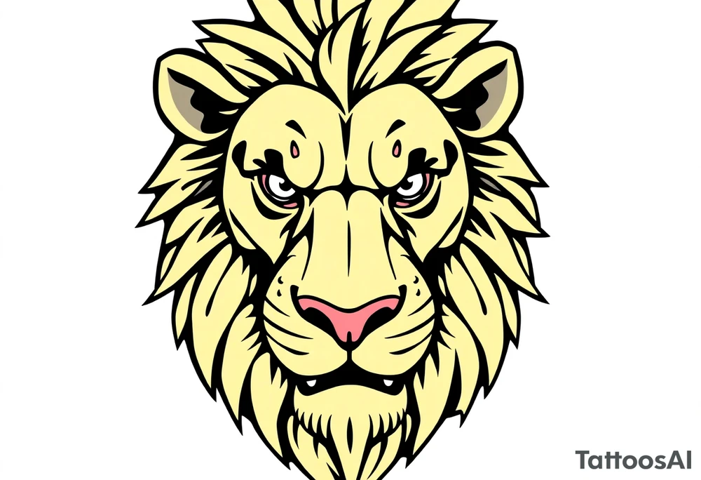 powerful majestic lion, close-up tattoo idea