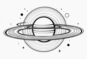 Saturn with infinity symbols tattoo idea