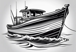 Fishing on boat tattoo idea