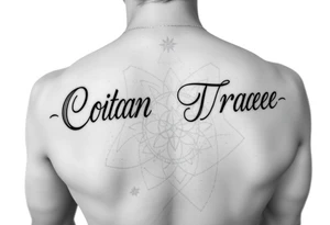 The names colton and tracee combined together in one word but you can read both names tattoo idea