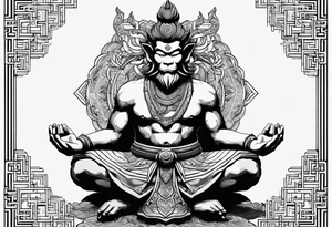 wukong meditating tattoo idea
