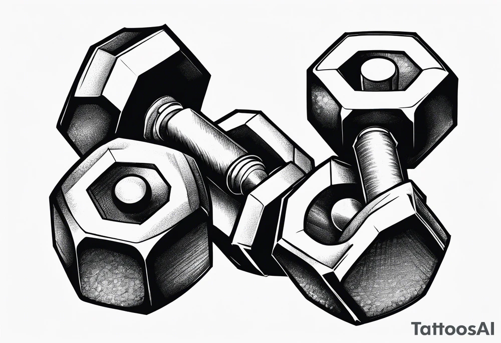 hexagonal dumbbell tattoo idea