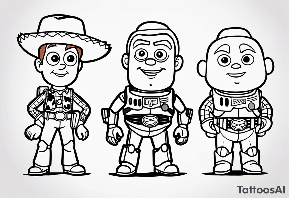 toy story portrait characters tattoo idea