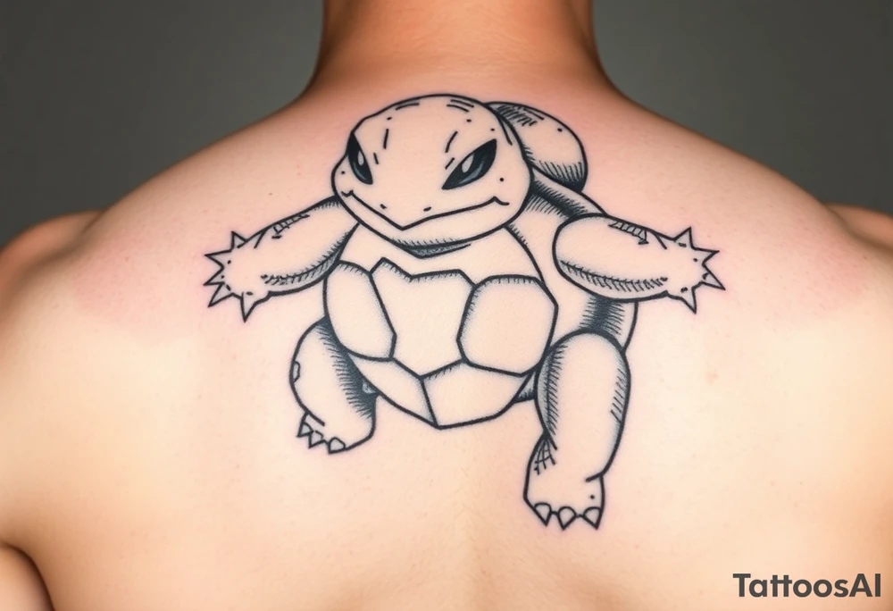 Blastoise pokemon japanese style tattoo idea