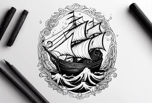 Kraken coming out of water tattoo idea