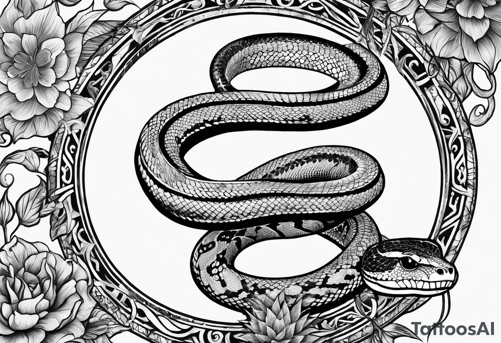 arm sleeve tattoo with a snake, gun, weed symbol that says HYDRA tattoo idea