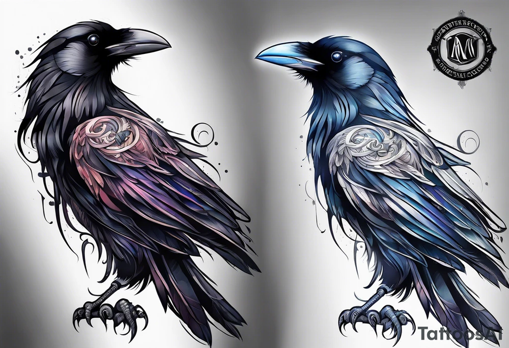 tall Raven tattoo idea