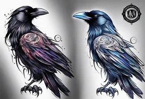 tall Raven tattoo idea