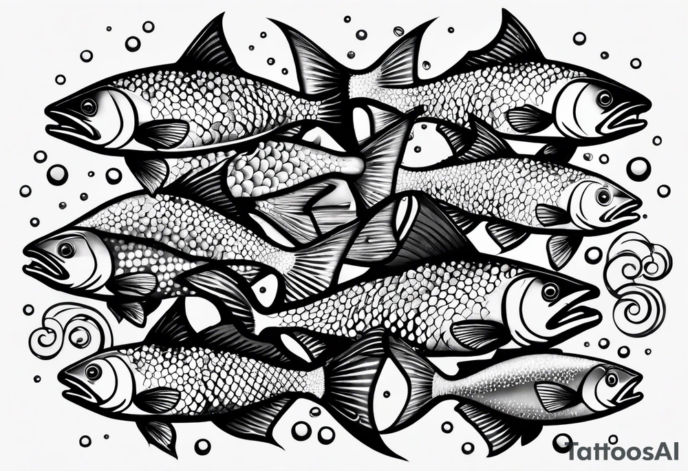 Shoal of small fish tattoo idea