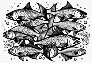 Shoal of small fish tattoo idea