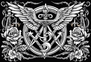 Staff of caduceus with masonic symbols tattoo idea