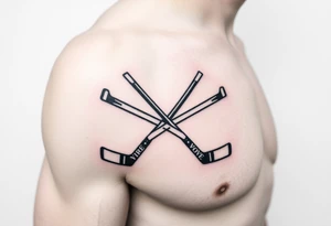 Hockey sticks crossed tattoo idea