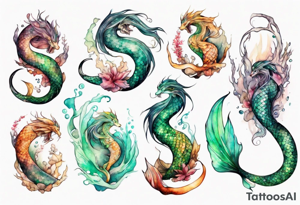 a mermaid serpent hybrid tattoo idea