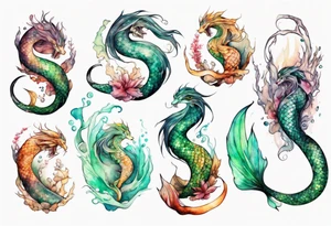 a mermaid serpent hybrid tattoo idea