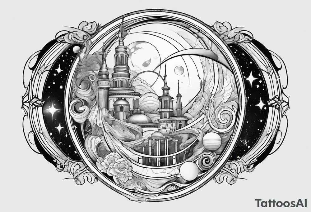 Space with wormhole tattoo idea