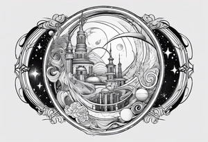 Space with wormhole tattoo idea