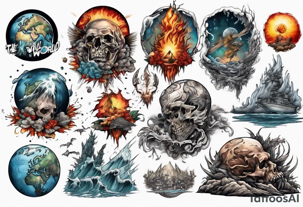 End of the world full scene tattoo idea
