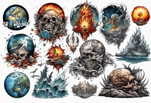 End of the world full scene tattoo idea
