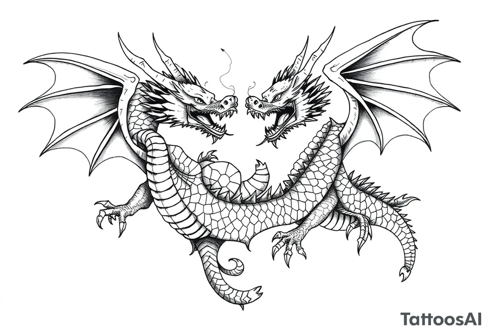 roaring dragons tattoo idea