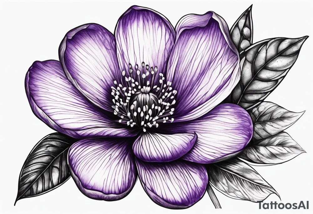 Thumbprint violet flower tattoo idea