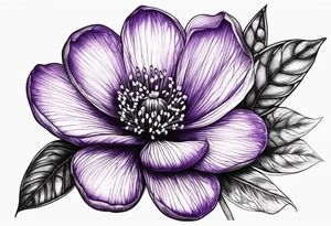 Thumbprint violet flower tattoo idea
