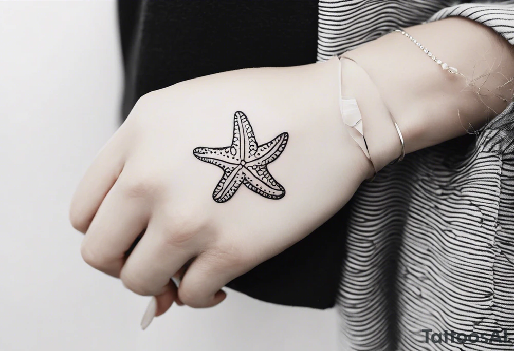 Dainty and delicate Shell/starfish wrist tattoo tattoo idea Dainty and delicate Shell/starfish wrist tattoo tattoo idea