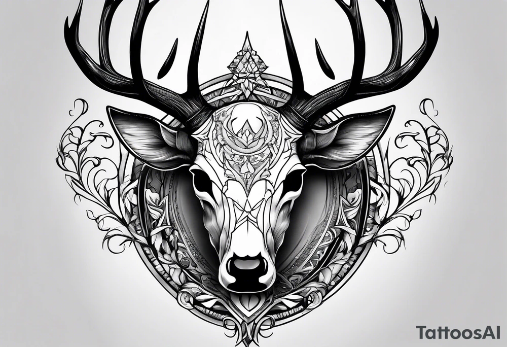 deer skull tattoo idea
