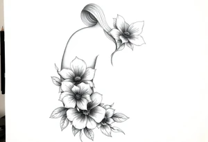 feminine flower sleeve tattoo idea