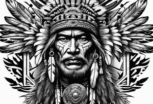 Native american on motorcycle tattoo idea