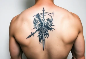 Warrior on the back of forearm tattoo idea
