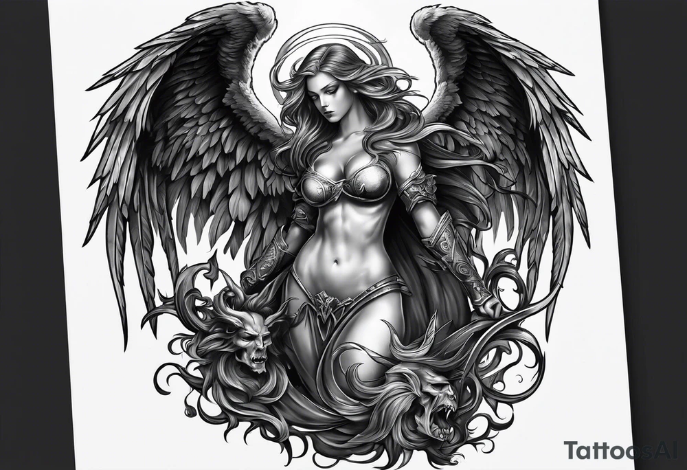 Angel Vs Demon for my soul tattoo idea