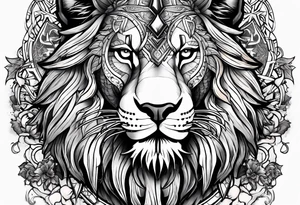 Cross, Vikings and a lion tattoo idea