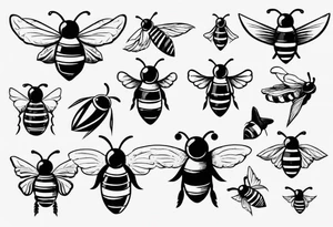 comic biene im flug tattoo idea