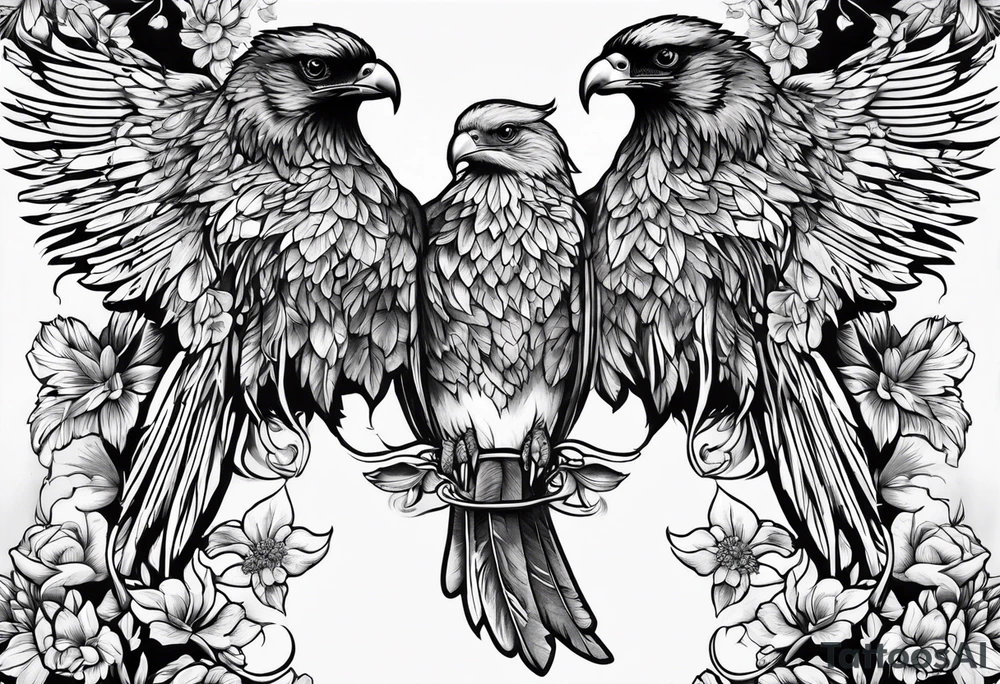 Wings, lightning, flowers, veni vidi vici tattoo idea