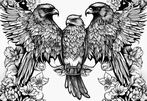 Wings, lightning, flowers, veni vidi vici tattoo idea