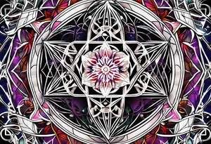 Metatrons cube flower of life tattoo idea