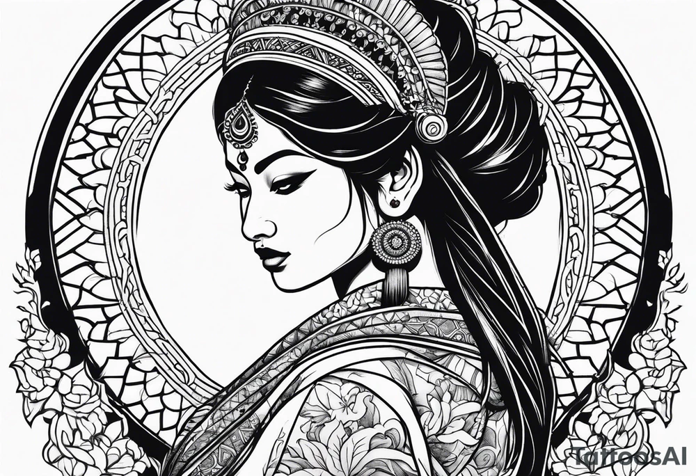 indian woman tattoo idea