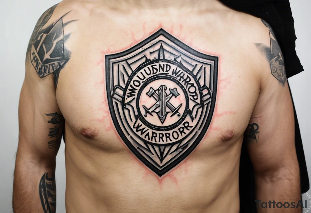 Wounded warrior valhalla shield barb wire tattoo idea