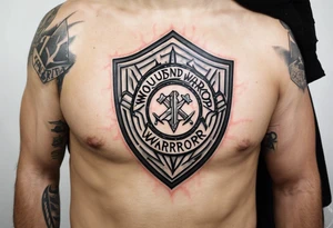 Wounded warrior valhalla shield barb wire tattoo idea